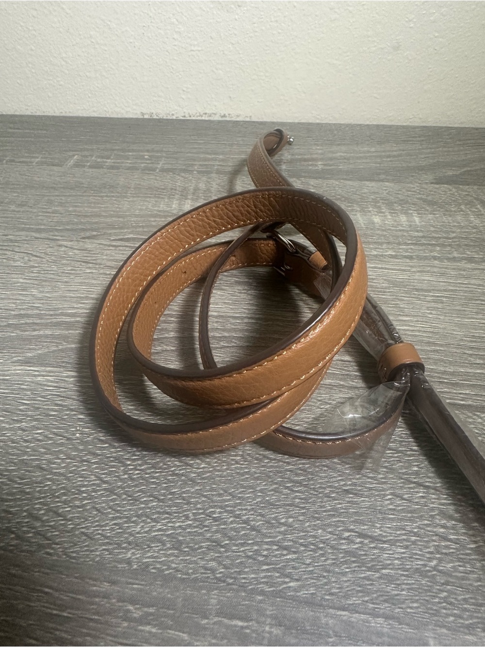 Coach Leather adjustable crossbody Strap in Brown silver hardware